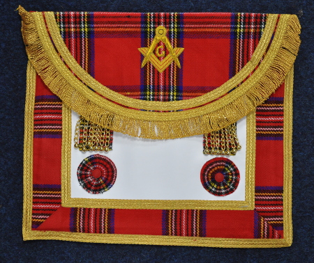 Craft Master Masons Apron - Royal Stewart Tartan (Scottish) - Click Image to Close
